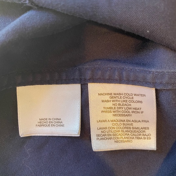 Anne Klein Blue Button Up Cotton Shirt - Picture 4 of 5